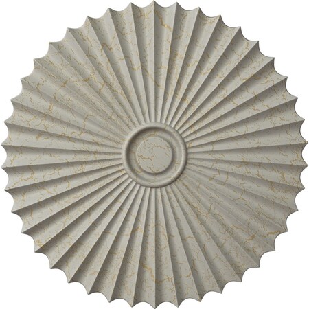 Ekena Millwork Shakuras Ceiling Medallion (For Canopies up to 5 3/4"), 33 7/8"OD x 2"P, Pot of Cream Crackle CM34SHPCC